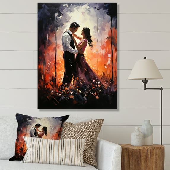 Designart "love Dance Of Wedding Couple II" Romantic Landscape Canvas Print