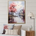 thumbnail image 1 of Designart "love Landscape Shades Of Pink Blue I" Floral Floater Framed Wall Art Print, 1 of 7