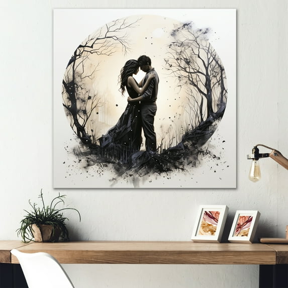 Designart "love Timeless Embrace I" Romantic Wall Art Living Room