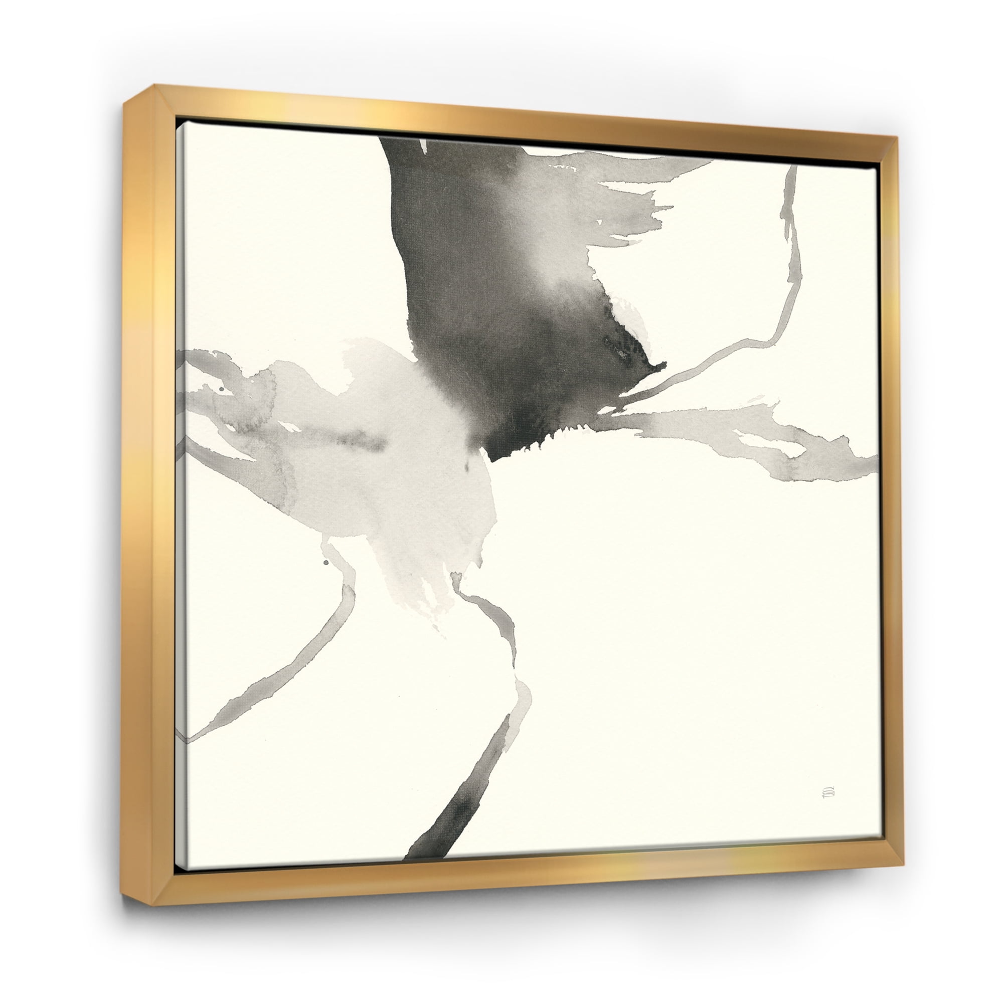 Designart ' minimal geometric Gesture I ' Transitional Framed Canvas