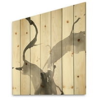 Designart 'minimal geometric Gesture II' Transitional Print on Natural Pine Wood
