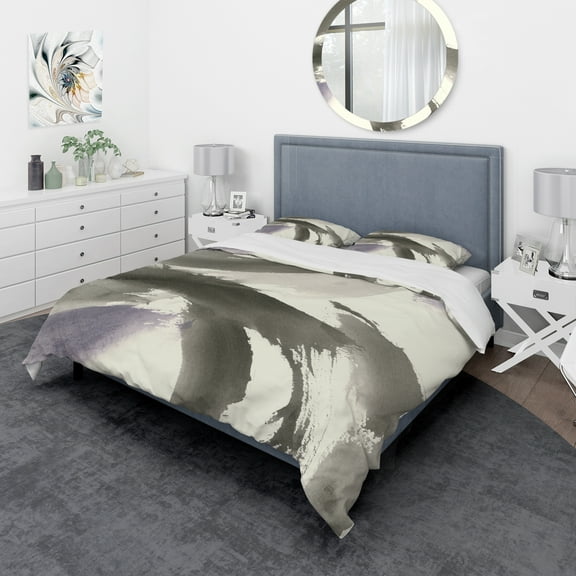 Designart 'minimal geometric Gesture III' Geometric Duvet Cover Set