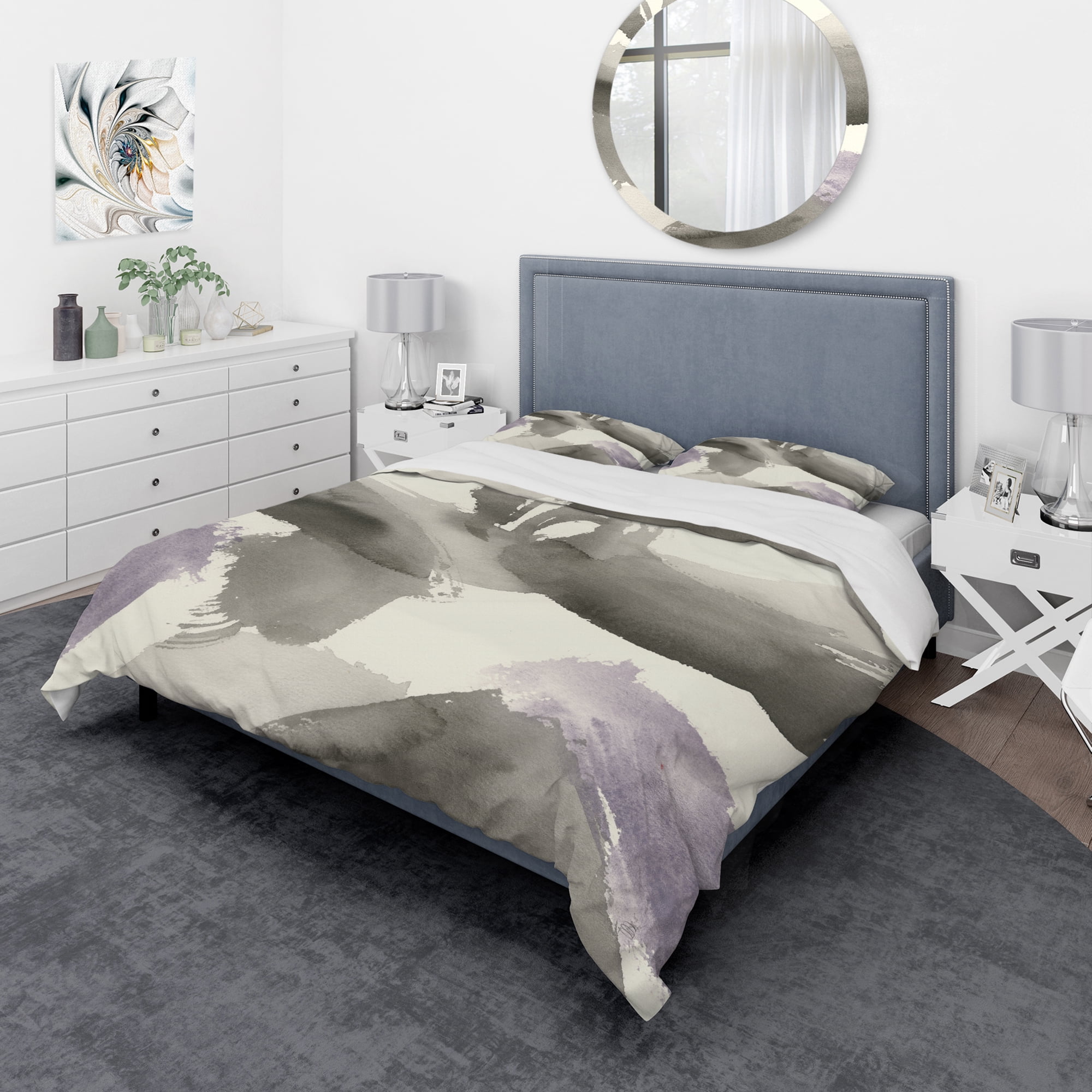 Designart 'minimal geometric Gesture IV' Geometric Duvet Cover Set