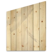 Designart 'minimal geometric Zen II' Transitional Print on Natural Pine Wood