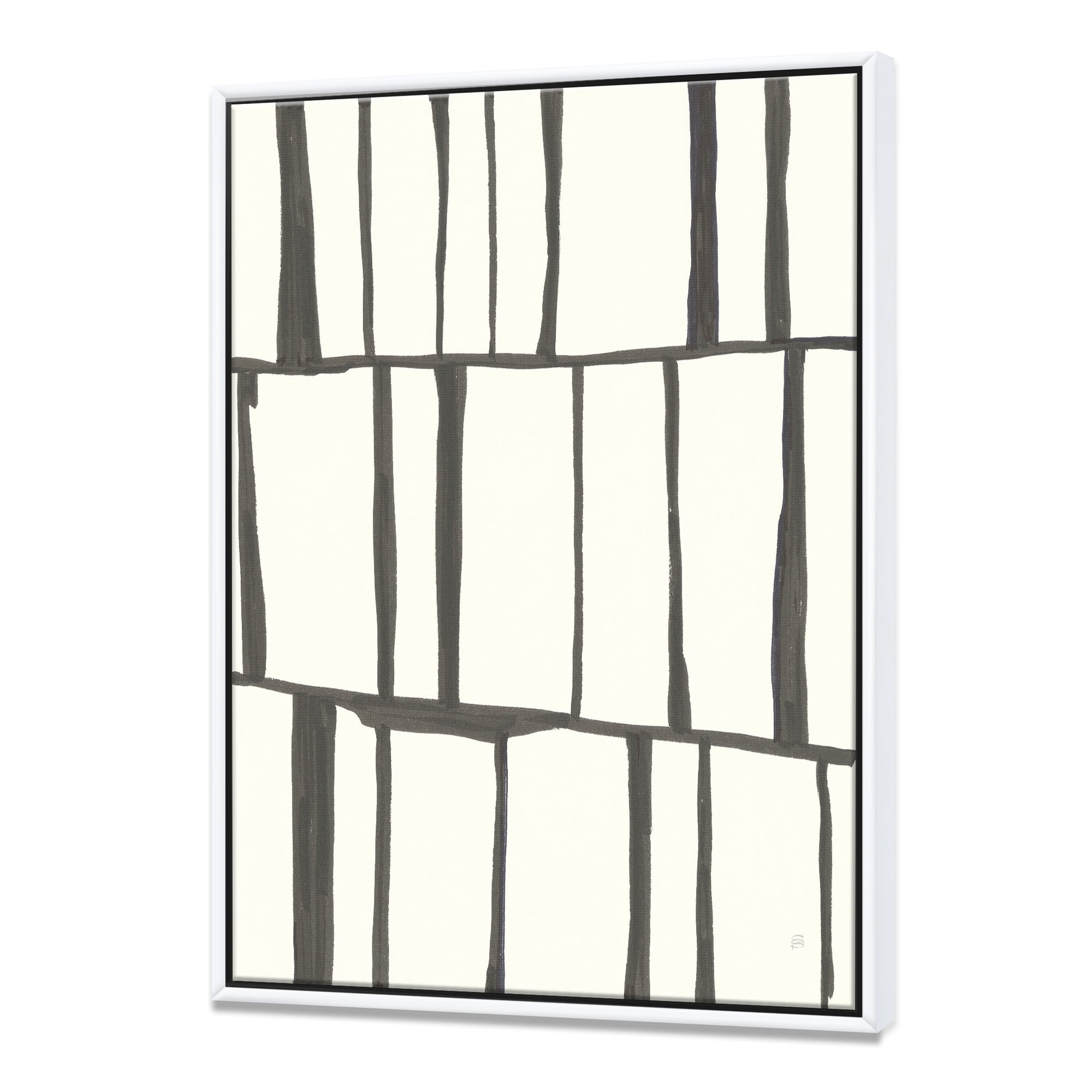 Designart ' minimalist black and white I ' Transitional Framed Canvas