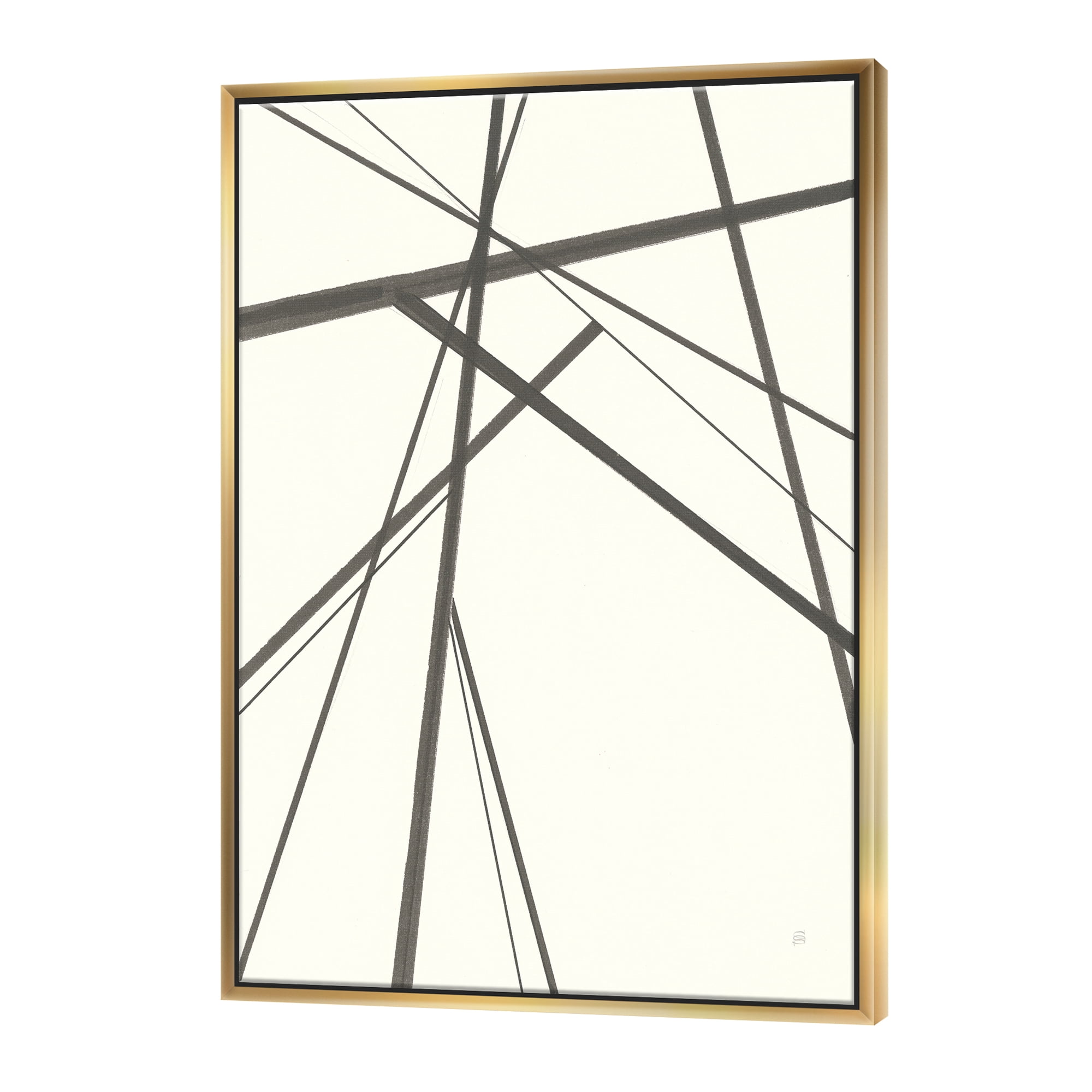 Designart ' minimalist black and white III ' Transitional Framed Canvas