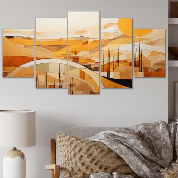 Designart "modern Canyon Mirage" Modern Metal Wall Décor Set