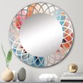 thumbnail image 1 of Designart "modern Chromatics I" Abstract Collages Round Wall Mirror - Abstract Oval Mirror, 1 of 4