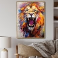 thumbnail image 1 of Designart "modern Roar Lion" Animals Floater Framed Wall Decor, 1 of 7