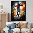 thumbnail image 1 of Designart "modern Soccer Portrait Fusion" Sports Floater Framed Canvas Print, 1 of 7
