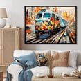 thumbnail image 1 of Designart "modern Train Geometric Express II" Transportation Floater Framed Canvas Art Print, 1 of 7