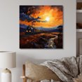 thumbnail image 1 of Designart "modern Train Sunset Express Painting II" Transportation Canvas Print, 1 of 5