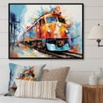 thumbnail image 1 of Designart "modern Train Vibrant Rails" Transportation Floater Framed Wall Art Print, 1 of 7