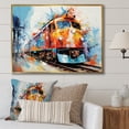thumbnail image 1 of Designart "modern Train Vibrant Rails" Transportation Floater Framed Wall Art Print, 1 of 7