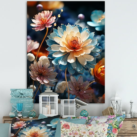 Designart "pasture Butterfly pasture II" Floral & Botanical Wall Art Living Room