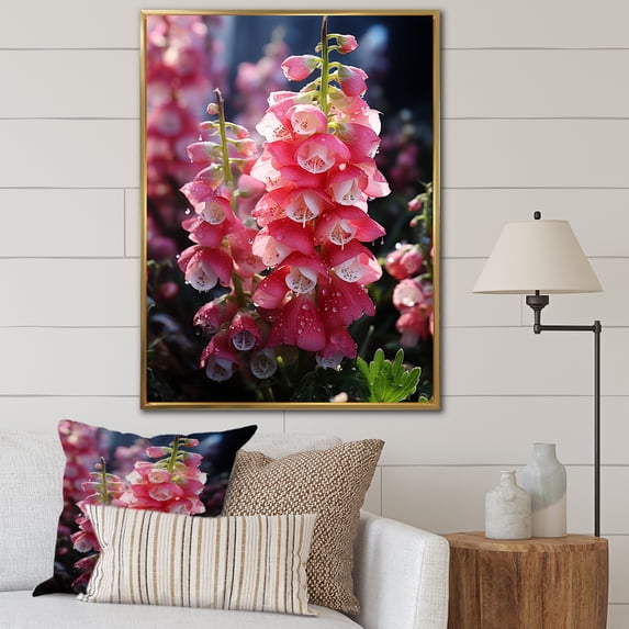 Designart "pasture Foxglove Fantasy II" Floral & Botanical Floater Framed Canvas Print