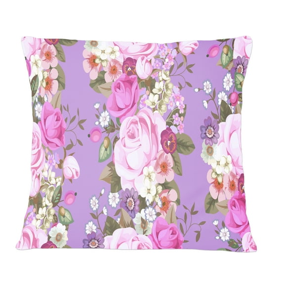 Designart pattern with country roses' Mid-Century Modern Throw Pillow - 12x20