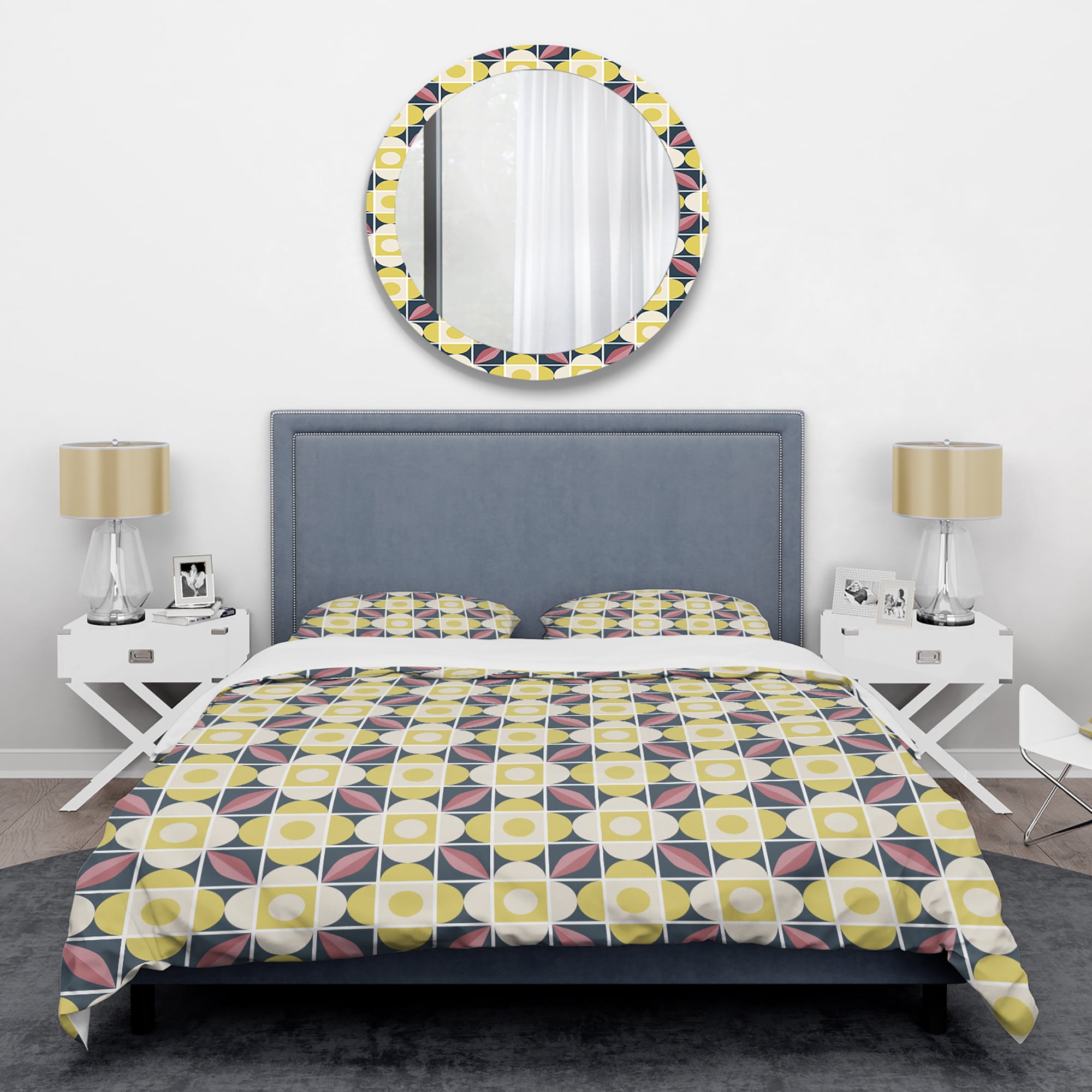 Designart 'retro pattern in mosaic style' Mid-Century Modern Duvet Cover Set