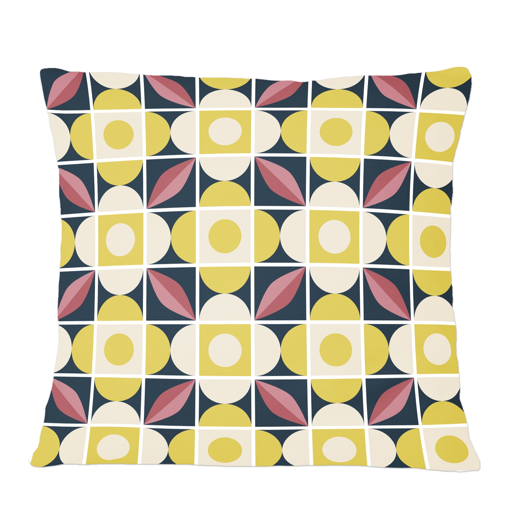 Designart retro pattern in mosaic style' Mid-Century Modern Throw Pillow - 12x20