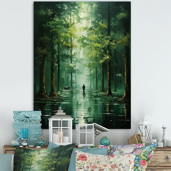Designart "silence In Forest Of Emerald II" Landscape & Nature Canvas Print