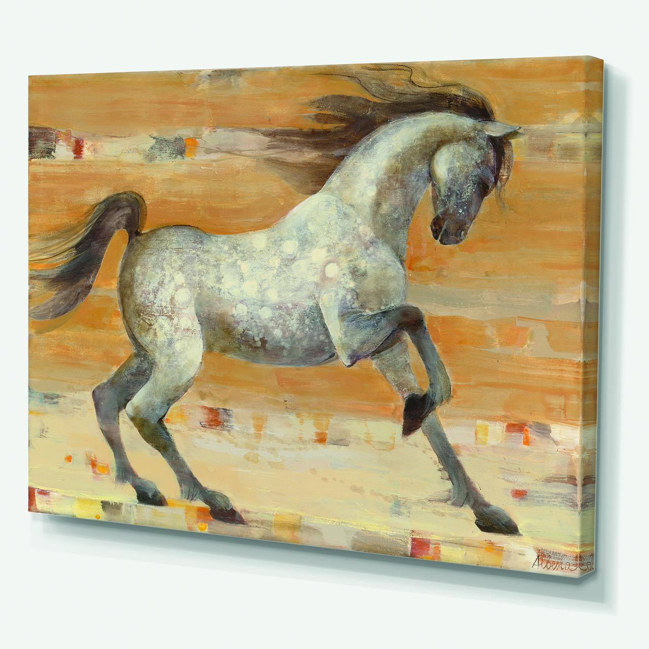 Designart 'southwest Beige Horse' Modern Farmhouse gallery-wrapped Canvas