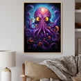 thumbnail image 1 of Designart "violet Animal Electric Octopus Drips" Animals Floater Framed Wall Art Living Room, 1 of 7