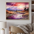 thumbnail image 1 of Designart "violet Coral Mountains Crimson Sunset Peaks" Landscapes Floater Framed Canvas Wall Art, 1 of 7