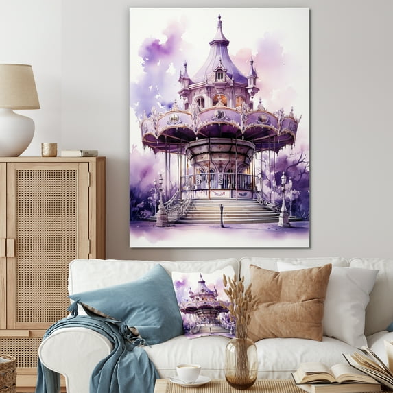 Designart "violet Ferris Wheel Eternal Carousel II" Cityscapes Wall Decor