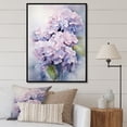 thumbnail image 1 of Designart "violet Hydrangea Graceful Whispers" Floral Floater Framed Wall Decor, 1 of 7