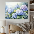 thumbnail image 1 of Designart "violet Hydrangea Tranquil Watercolor Garden" Floral Canvas Wall Art, 1 of 5