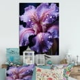 thumbnail image 1 of Designart "violet Majestic Iris Black I" Floral Metal Wall Art, 1 of 5