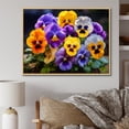 thumbnail image 1 of Designart "violet Pansies Vibrant Pansies" Floral Floater Framed Wall Decor, 1 of 7