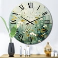 thumbnail image 1 of Designart "violet Tranquil Oasis" Abstract Botanicals Oversized Wall Clock, 1 of 5