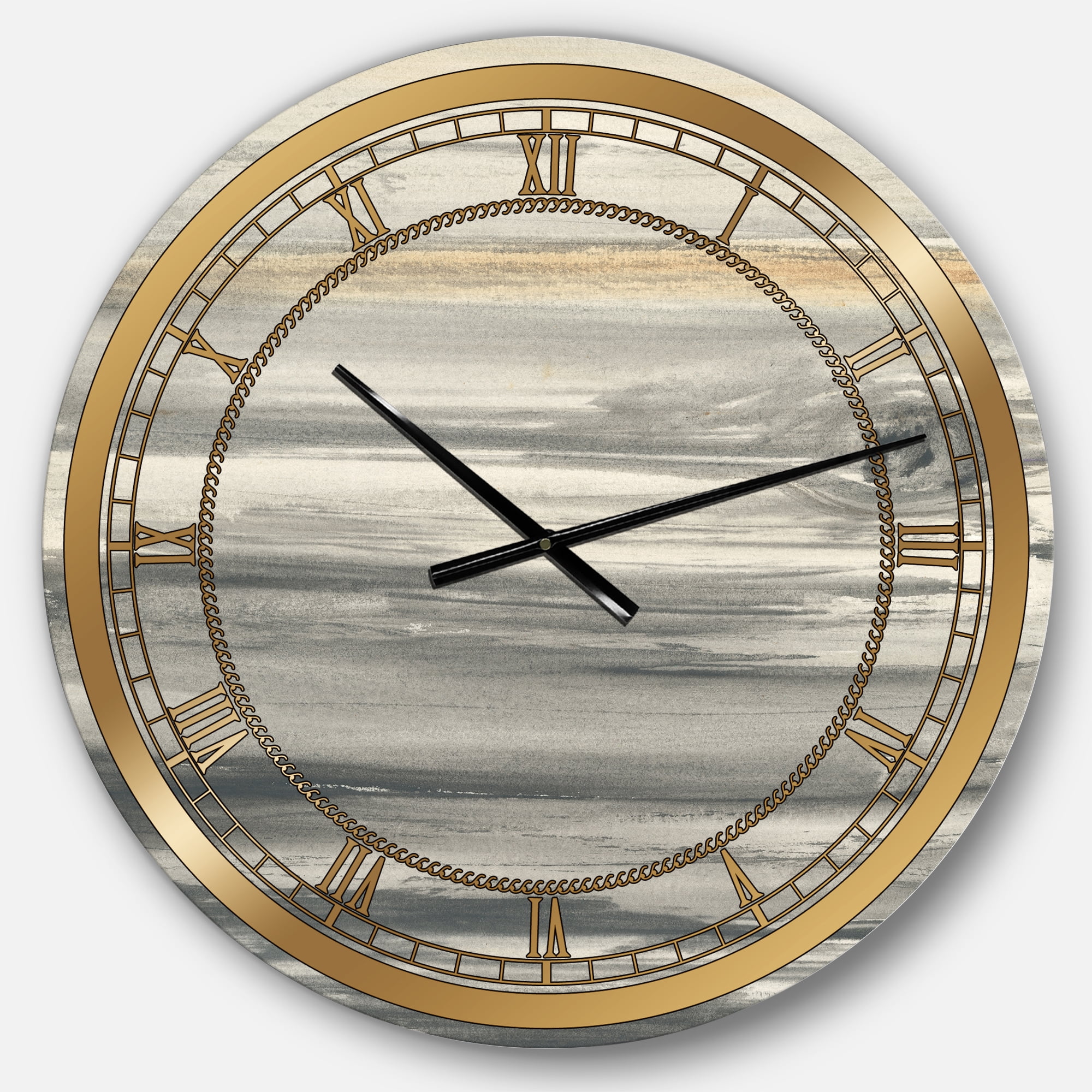 Designart 'watercolor colorfields II' Metal Wall Clock