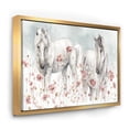 thumbnail image 1 of Designart ' watercolors Pink Wild Horses ' Farmhouse Framed Canvas, 1 of 3