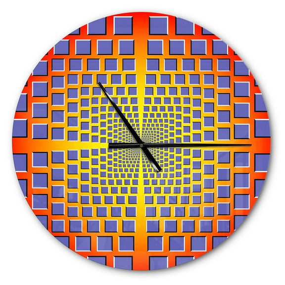 Designart 'yellow Optical Illusion ' Modern wall clock