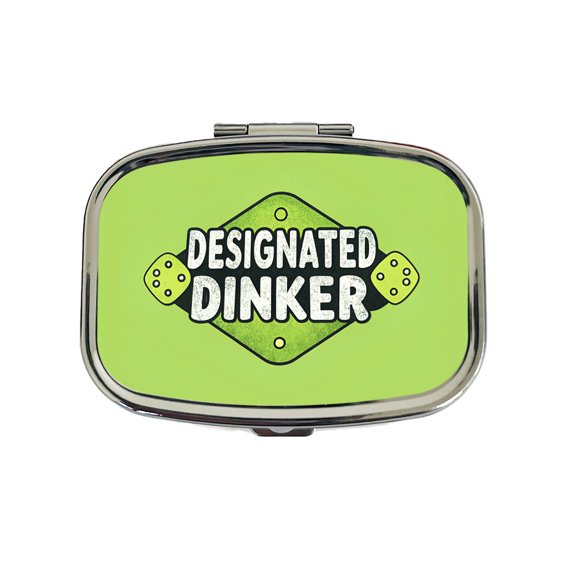 Designated Dinker Funny Pickleball Saying Small Travel Handbag Pill Box Case
