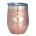 thumbnail image 1 of Designated Dinker - Insulated Wine Tumbler with Sliding Lid - Funny Pickleball Gifts - Rose Gold 12oz, 1 of 3
