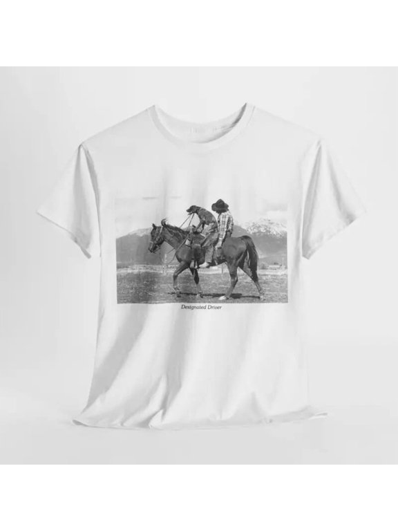 Designated Driver Tshirt Vintage Graphic Horse And Dog Country Unisex S-5XL
