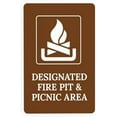 thumbnail image 1 of Designated Fire Pit And Picnic Area With Graphic Warning Sign, Rules Security Metal Signs for Outdoor Indoor Road Garage Home Busines Street Wall Caution Decor 8 x 12 Inch, 1 of 4