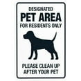 thumbnail image 1 of Designated Pet Area For Residents Only Please Clean Up After Your Pet Warning Sign, No Dog Poop Metal Signs for Business Home Street Wall Caution Custom Decor 8 x 12 Inch, 1 of 4