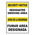 thumbnail image 1 of Designated Smoking Area Bilingual, 14X10 , Rigid Plastic, Information Sign, 1 of 1