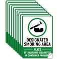 thumbnail image 1 of Designated Smoking Area Signs Stickers PVC Self Adhesive Please Place Extinguished Cigarettes in a Container Green Smoking Area Signs for Industrial Commercial Business 5.1x7.1 Inch DIY, 1 of 7