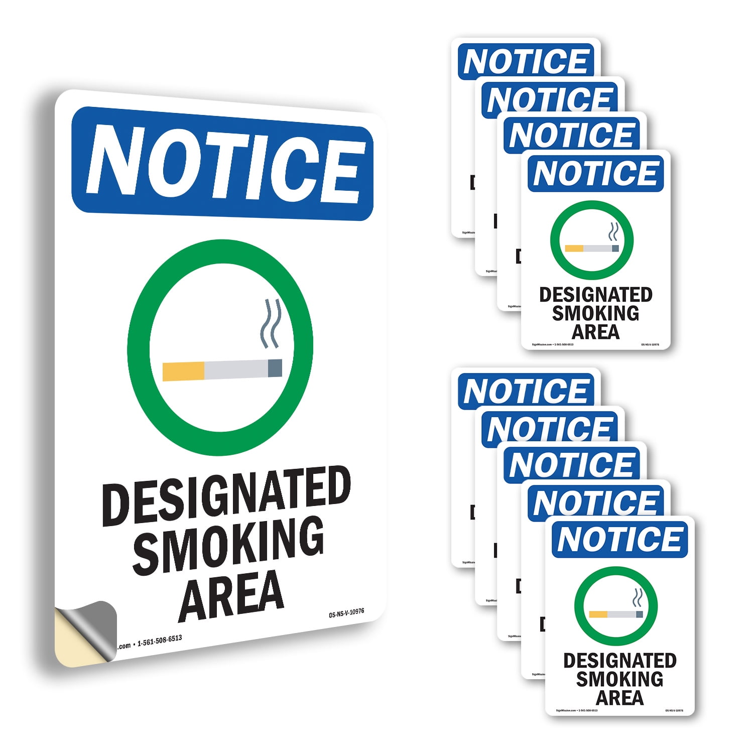 Designated Smoking Area With Symbol OSHA Notice Vinyl Decal Label 24 ...