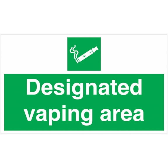 Designated Vaping Area Sign Safety Signs Prohibition Signs Smoking Area & No Smoking Signs Metal Size: 8 x 12 inch