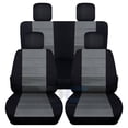 thumbnail image 1 of Designcovers Compatible with 2007-2010 Jeep Wrangler JK 2-Door Seat Covers: Black and Charcoal - Full Set: Front & Rear Solid Bench, 1 of 5