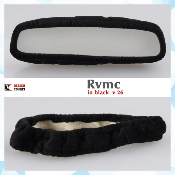 Designcovers Cute Velour Type Rear View Mirror Cover Universal Size - Black