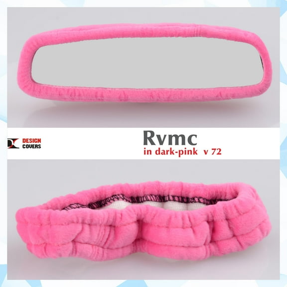 Designcovers Cute Velour Type Rear View Mirror Cover Universal Size - Hot Pink