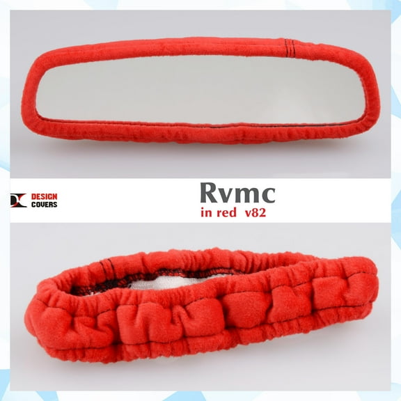 Designcovers Cute Velour Type Rear View Mirror Cover Universal Size - Red