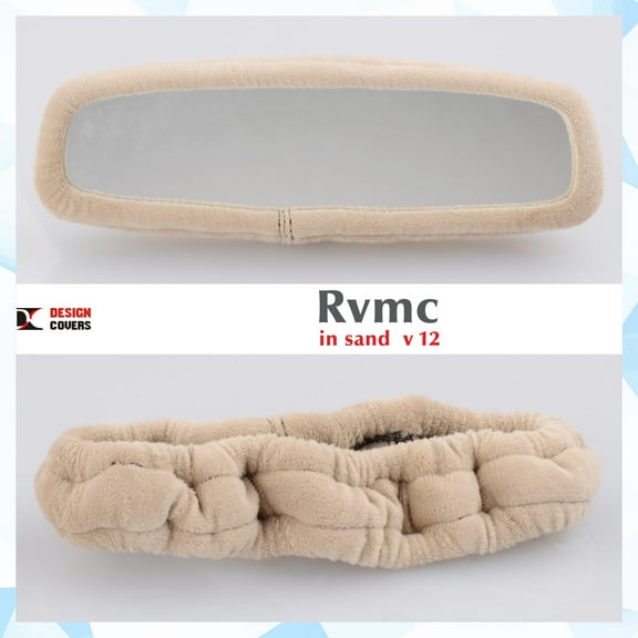 Designcovers Cute Velour Type Rear View Mirror Cover Universal Size - Sand